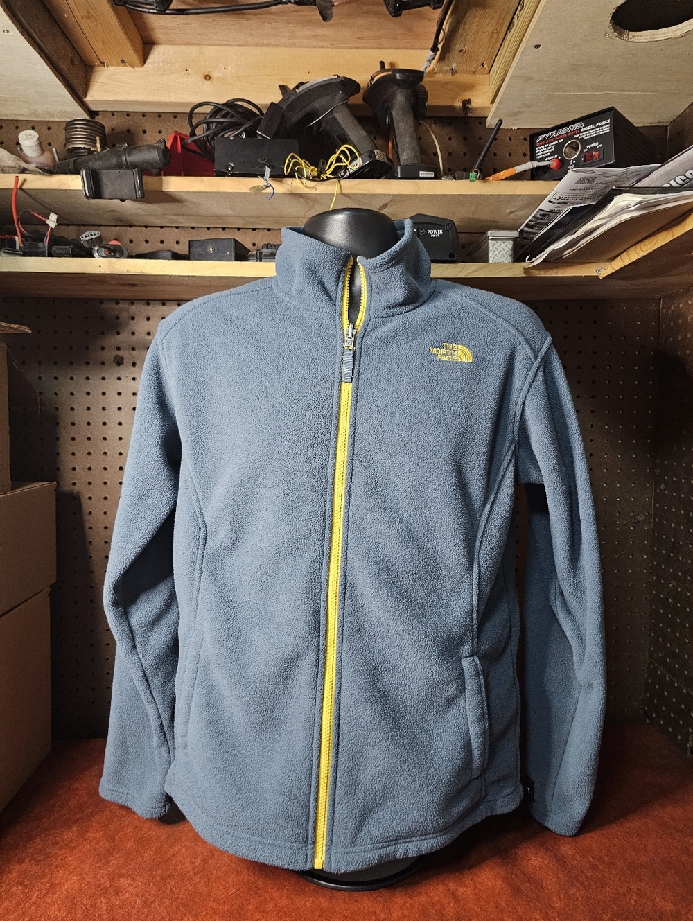 The North Face Slate Blue Fleece Jacket with Yellow Accents